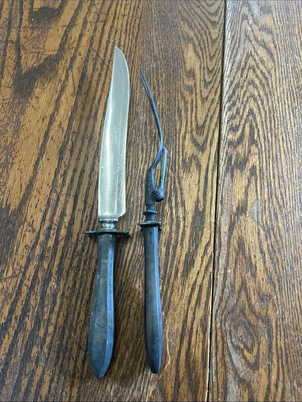 Carving Knife and Fork Set - Black Handle